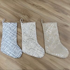 Silver Holiday Stockings